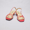 Annie Red Slingback Straps Rhinestone Bow Clear Heel