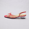 Annie Red Slingback Straps Rhinestone Bow Clear Heel