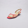 Annie Red Slingback Straps Rhinestone Bow Clear Heel