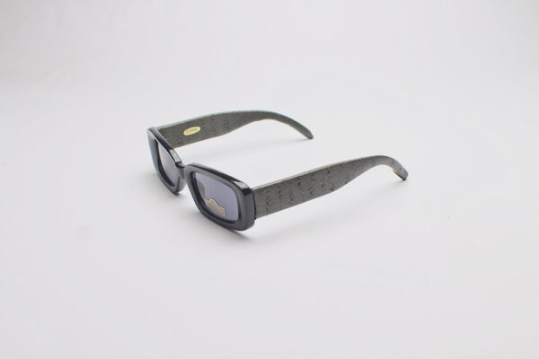 Faux Leather Reptile Print/ Rectangle Army Green