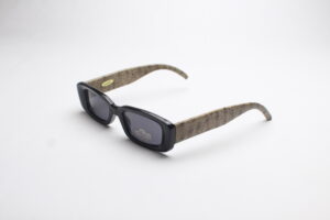 Faux Leather Reptile Print/ Rectangle Beige