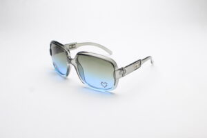 Big Frame Hearts Black & Blue Lens Transparent Frame