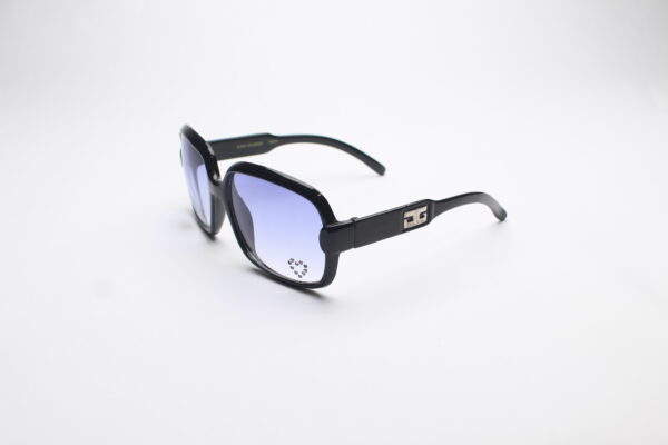 Big Frame Hearts Blue Lens Black Frame