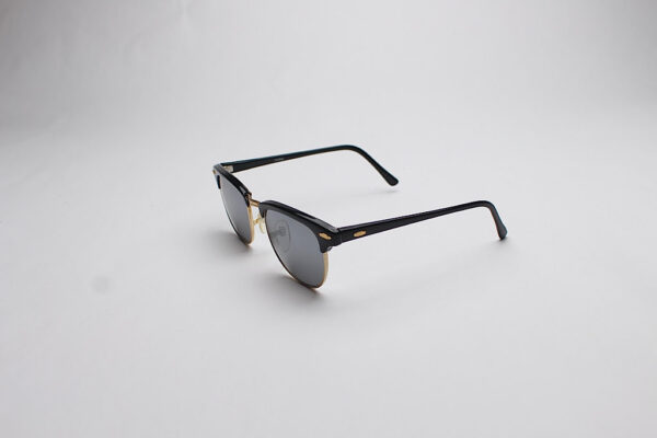 Browline Black & Gold Trim/  Mirror Tint Lens