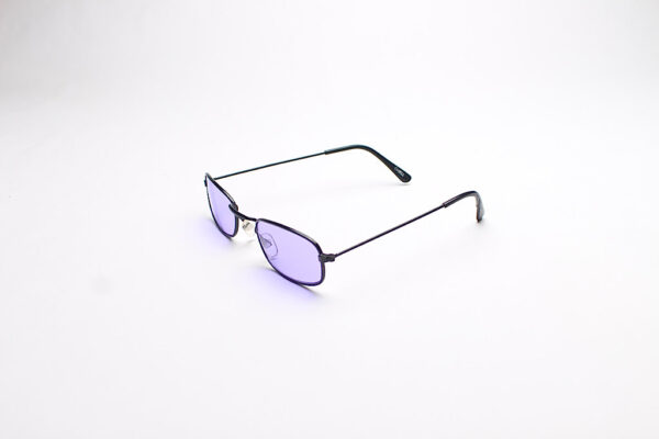 Wire Frame Black/ Rectangle Purple Lens