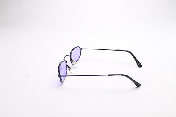 Wire Frame Black/ Rectangle Purple Lens