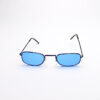 Wire Frame Black/ Rectangle Blue Lens