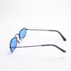 Wire Frame Black/ Rectangle Blue Lens