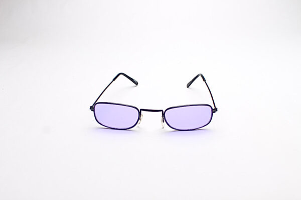 Wire Frame Black/ Rectangle Purple Lens