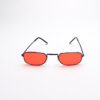 Wire Frame Black/ Rectangle Red Lens