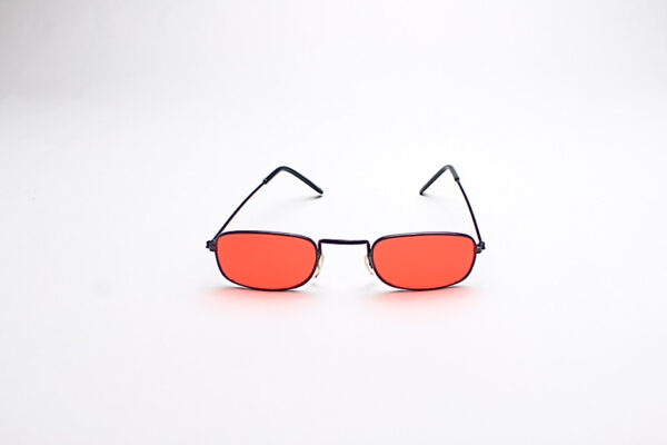 Wire Frame Black/ Rectangle Red Lens