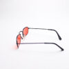 Wire Frame Black/ Rectangle Red Lens