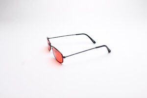 Wire Frame Black/ Rectangle Red Lens