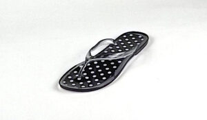Blk Clr N Wht Dots Sandal Slant_lzn Polka Dot Jelly Sandal/ Black & White