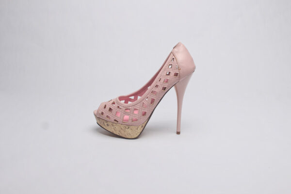 Lattice Cork Heels/ Blush