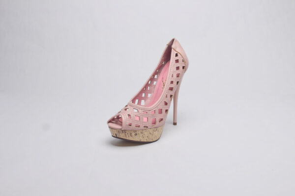 Lattice Cork Heels/ Blush