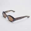Faux Leather Leopard Print Frames/Oval Bronze