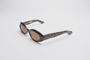 Faux Leather Leopard Print Frames/Oval Bronze