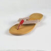 Stripe Sandal/ Cranberry & White
