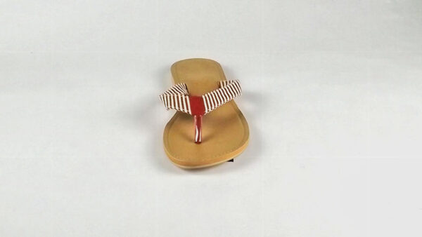 Stripe Sandal/ Cranberry & White