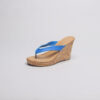 Cork Thong Wedge/ Blue