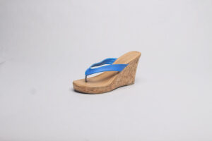 Cork Bottom Thong Wedge Blue Slant_lzn Cork Thong Wedge/ Blue