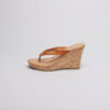 Cork Thong Wedge/ Brown