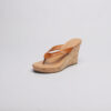 Cork Thong Wedge/ Brown