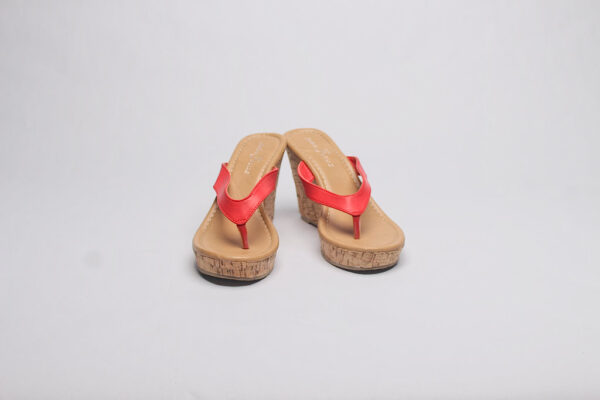 Red Cork Thong Wedge