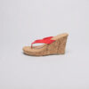 Red Cork Thong Wedge