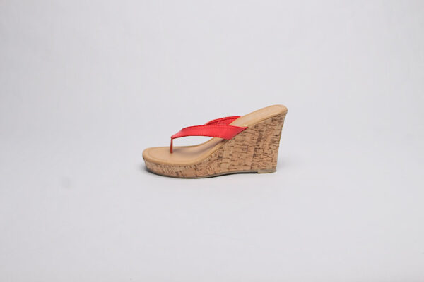 Red Cork Thong Wedge