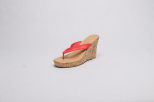 Red Cork Thong Wedge
