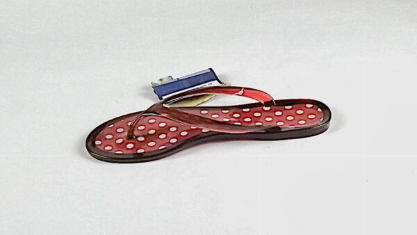 Polka Dot Jelly Sandal/ Cranberry & White