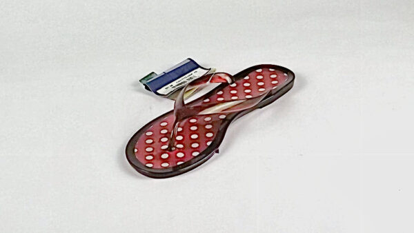 Polka Dot Jelly Sandal/ Cranberry & White