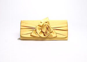 Rose Floral Clutch/ Gold