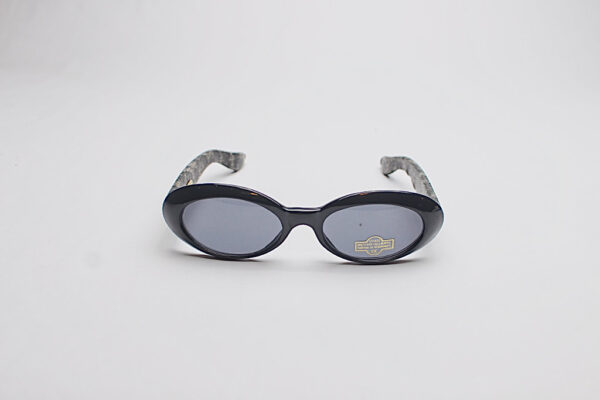 Faux Leather Leopard Print/ Oval Grey & Black