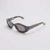 Faux Leather Reptile Print Frames/ Oval Grey & Black
