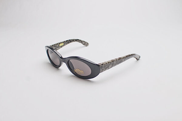 Faux Leather Reptile Print Frames/ Oval Grey & Black