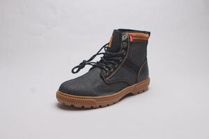Levi's Black Denim Brown Trim Boots