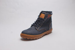 Levi's Blue Denim Brown Trim Boots