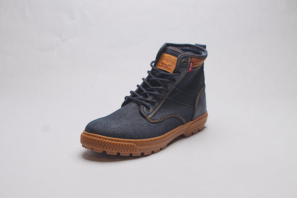 Levi's Blue Denim Brown Trim Boots