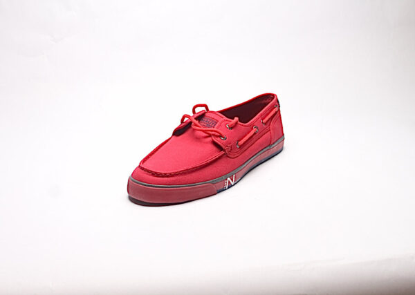 Nautica Moc Toe Canvas Deck Sneakers/ Red & Navy