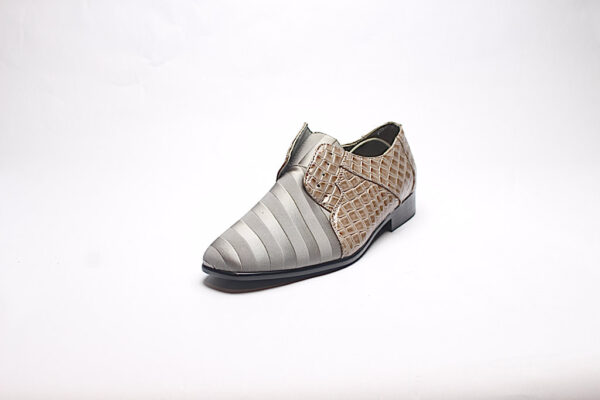 Parrazo ModaItaly Half Reptile Skin Dress Shoes/ Grey