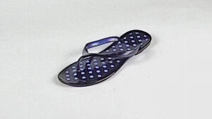 Nvy Blue N Wht Dots Sandal Slant_lzn Polka Dot Jelly Sandal/ Navy & White