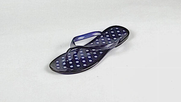 Polka Dot Jelly Sandal/ Navy & White