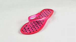 Pink N Blk Dots Sandal Slant_lzn Polka Dot Jelly Sandal/ Pink & Black