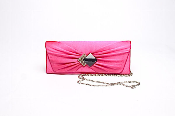 Pleated Evening Clutch/ Pink