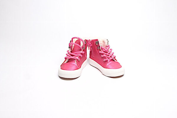 Faux Fur Toddler Sneaker/ Pink & White