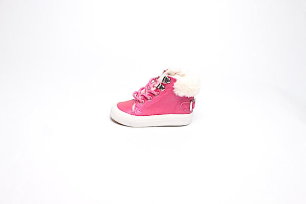 Faux Fur Toddler Sneaker/ Pink & White