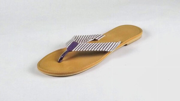 Stripe Sandal/ Purple & White